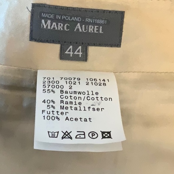 Marc Aurel Beige Full Skirt Size 40/12 - Picture 8 of 8